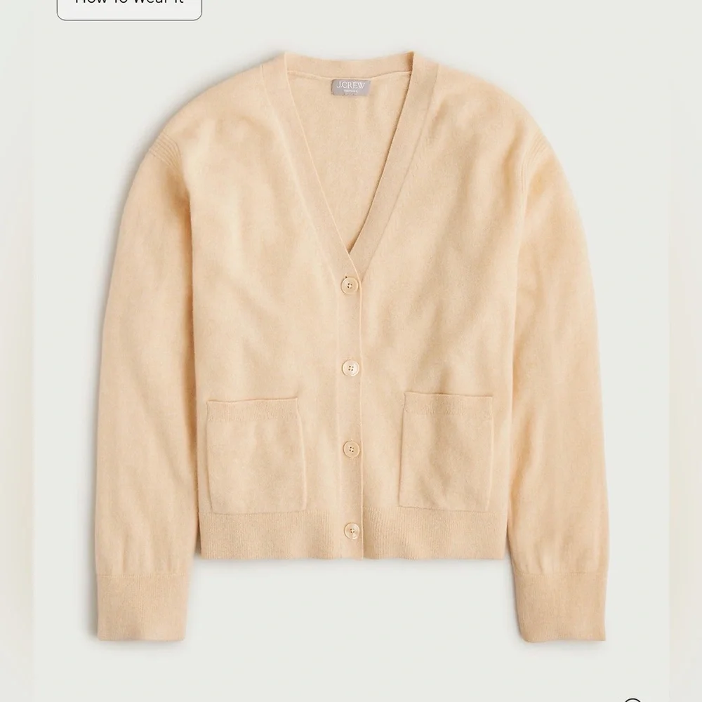 J CREW SIZE XS-SMALL Cashmere patch-pocket cardigan‎ CB881 $228